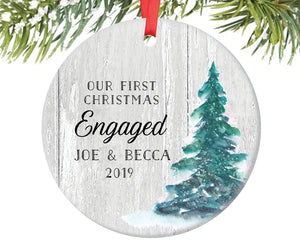 First Christmas Engagement Ornament, Personalized | 330