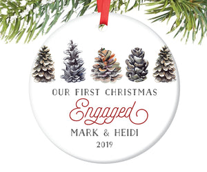 First Christmas Engagement Ornament, Personalized | 331