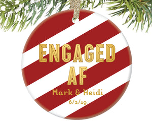 Engaged AF Christmas Ornament, Personalized | 332
