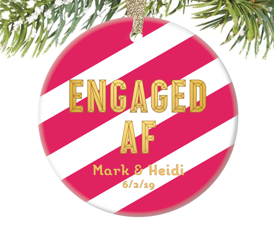 Engaged AF Christmas Ornament, Personalized | 333