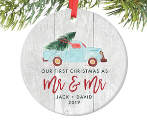 First Christmas as Mr and Mr Ornament, Personalized | 352