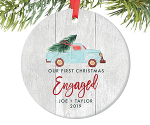 Engagement Christmas Ornament, Personalized | 354