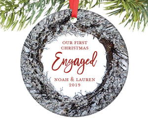 First Christmas Engaged Ornament, Personalized | 361