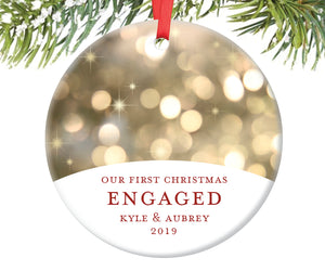 First Christmas Engaged Ornament, Personalized | 362