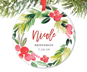 Bridesmaid Ornament Gift, Personalized | 370
