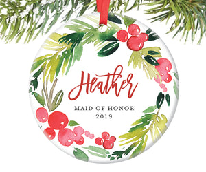 Maid of Honor Ornament Gift, Personalized | 371