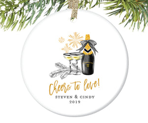 Couples Christmas Ornament, Personalized | 382