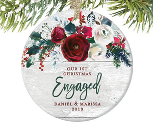 1st Christmas Engaged Ornament, Personalized | 389