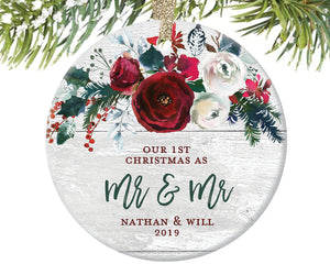 First Christmas as Mr and Mr Ornament, Personalized | 391