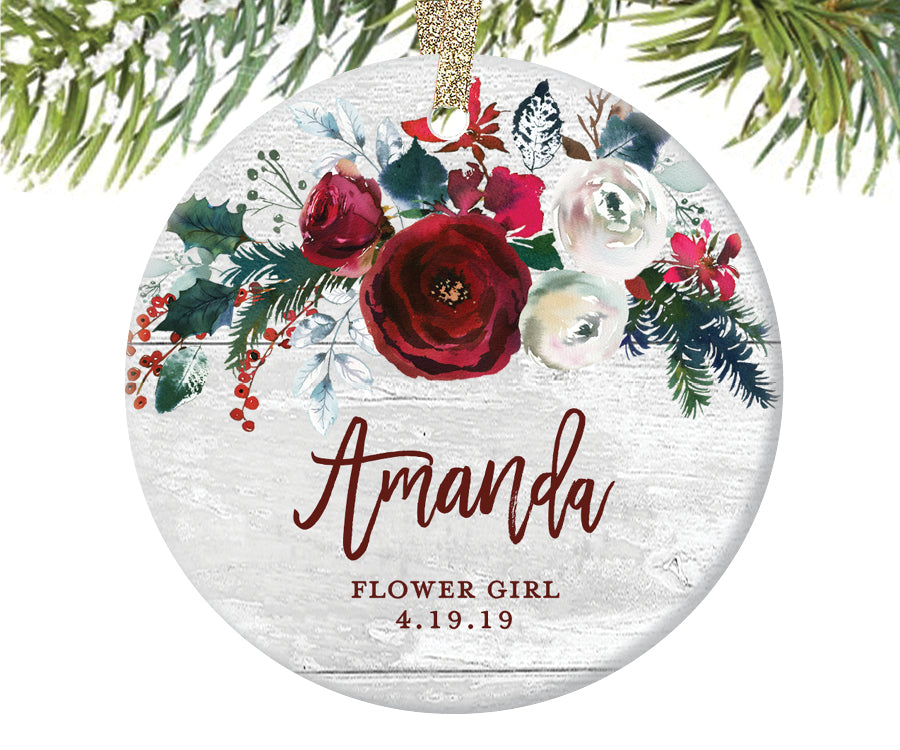 Flower Girl Christmas Ornament, Personalized | 397