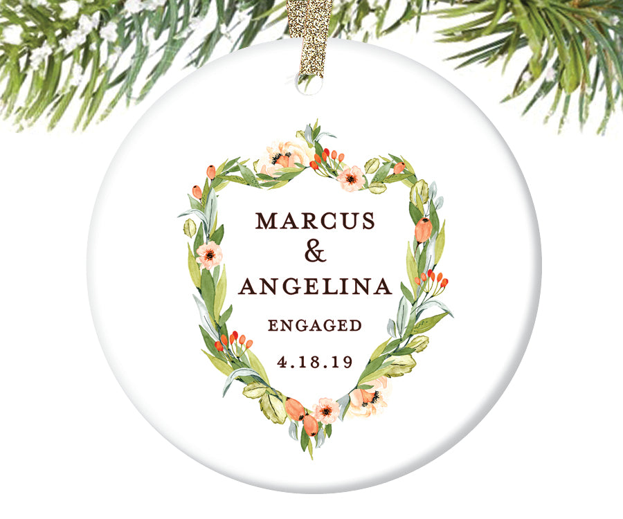 Engaged Christmas Ornament, Personalized | 403