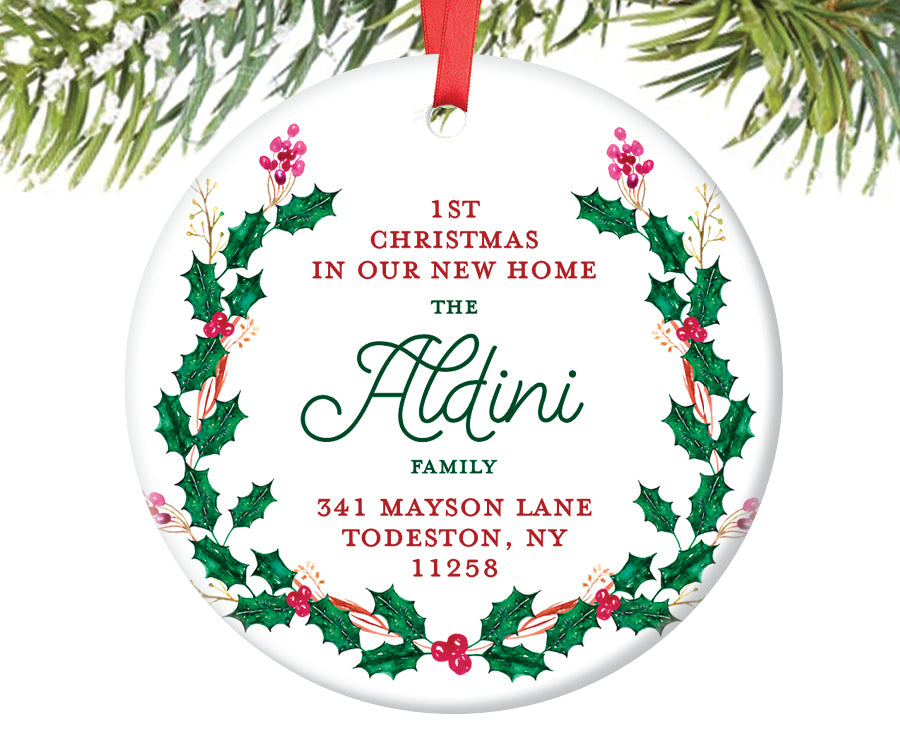 1st Christmas New Home Ornament, Personalized | 413