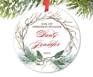 First Christmas Engaged Ornament, Personalized | 418