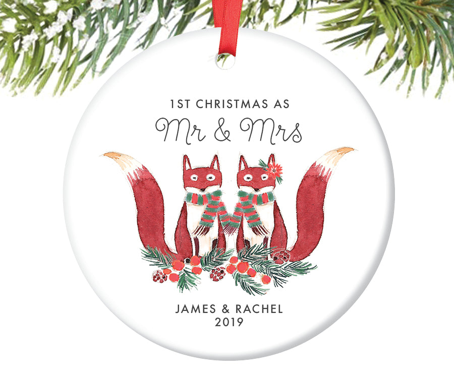 1st Christmas as Mr and Mrs Ornament, Personalized | 426