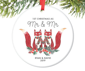 1st Christmas as Mr and Mr Ornament, Personalized | 428