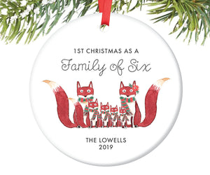 1st Christmas as a Family of Six Ornament, Personalized | 434
