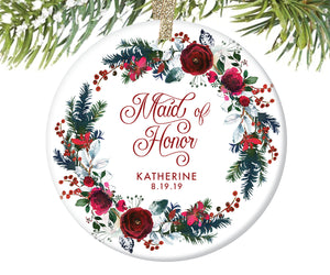 Maid of Honor Christmas Ornament, Personalized | 440