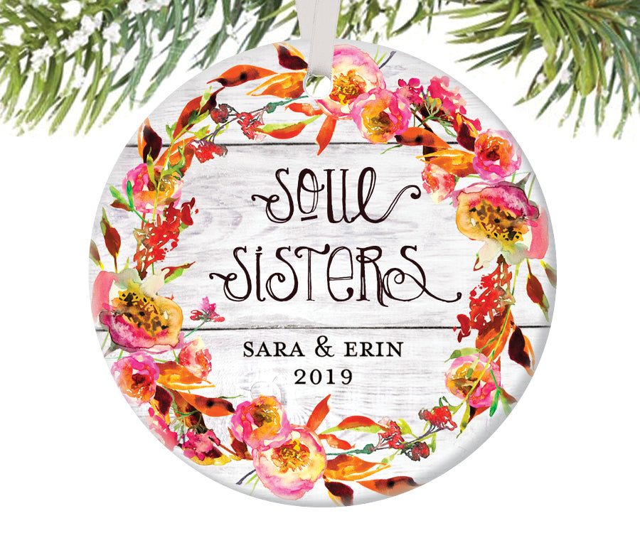 Soul Sisters Christmas Ornament, Personalized | 445