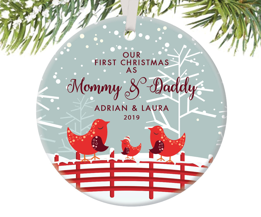 First Christmas as Mommy and Daddy Ornament, Personalized | 452