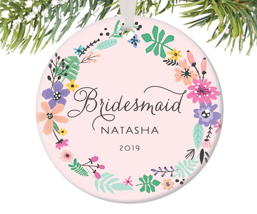Bridesmaid Christmas Ornament, Personalized | 454