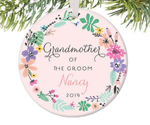 Grandmother of the Groom Christmas Ornament, Personalized | 460