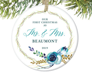 First Christmas as Mr and Mrs Ornament, Personalized | 465