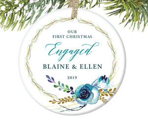 First Christmas Engaged Ornament, Personalized | 466