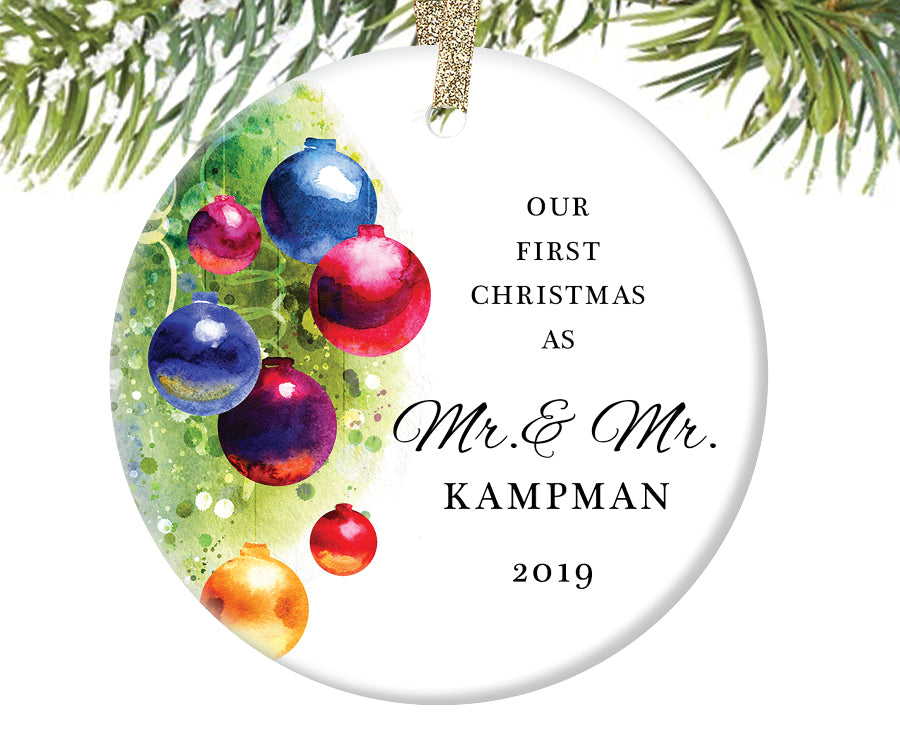 First Christmas as Mr and Mr Ornament, Personalized | 469