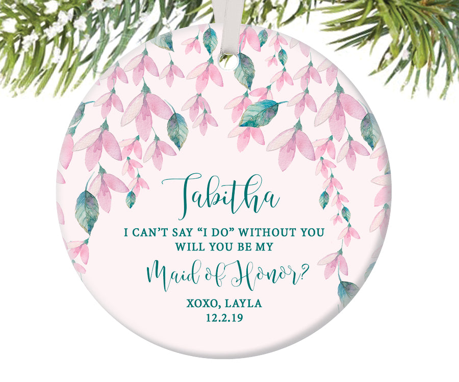 Maid of Honor Proposal Christmas Ornament, Personalized | 477