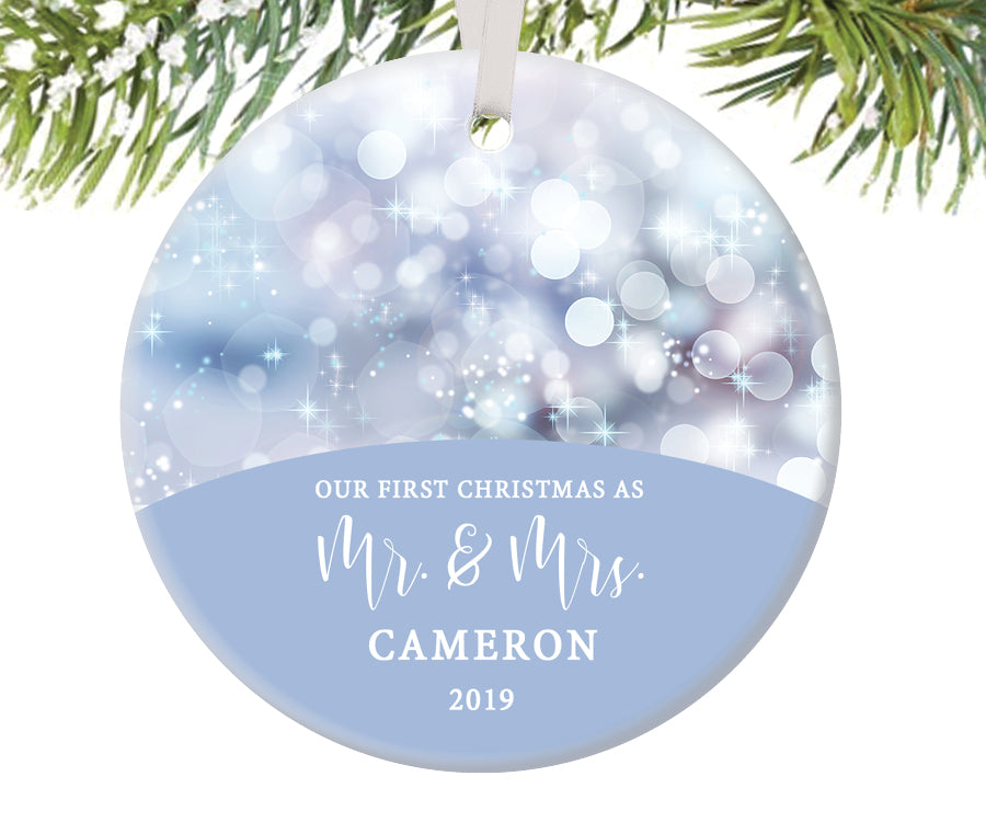 First Christmas as Mr and Mrs Ornament, Personalized | 480