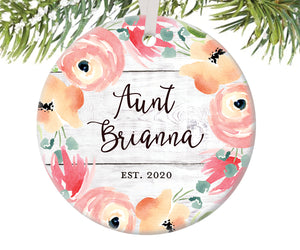 New Aunt Christmas Ornament, Personalized | 482