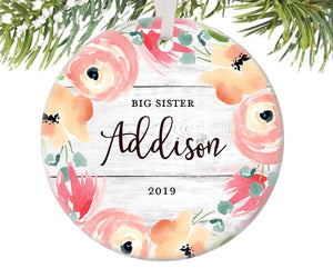 Big Sister Christmas Ornament, Personalized | 484