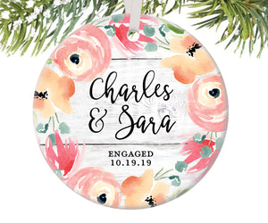 Engaged Christmas Ornament, Personalized | 486