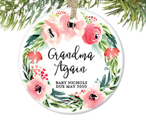 Grandma Again Christmas Ornament, Personalized | 494