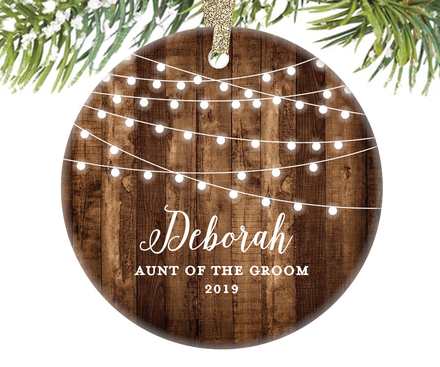 Aunt of the Groom Christmas Ornament, Personalized | 537