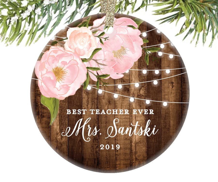 Best Teacher Ever Christmas Ornament, Personalized | 570