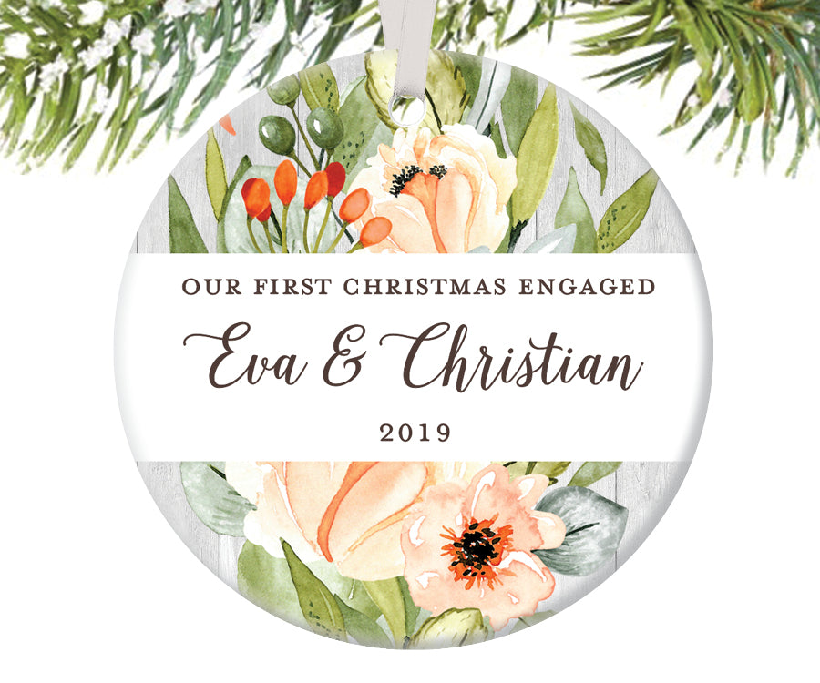 1st Christmas Engaged Ornament, Personalized | 584