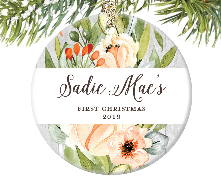 Baby's First Christmas Ornament, Personalized | 585