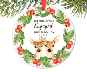 1st Christmas Engaged Ornament, Personalized | 592