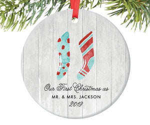 First Christmas as Mr and Mrs Ornament, Personalized | 598