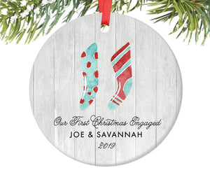 First Christmas Engaged Ornament, Personalized | 599