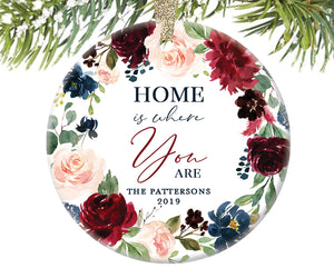 Home Is Where You Are Christmas Ornament, Personalized  | 618