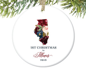 1st Christmas In Illinois Christmas Ornament  |  657