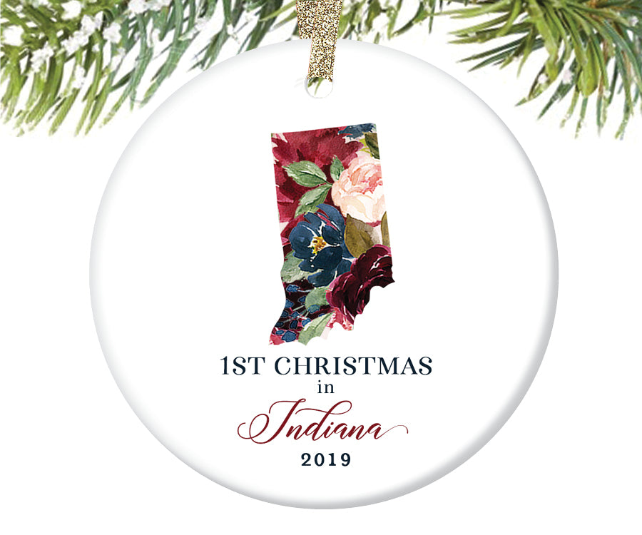 1st Christmas In Indiana Christmas Ornament  |  658