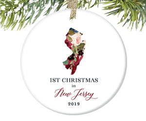 1st Christmas In New Jersey Christmas Ornament  |  674