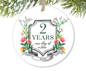 2 Years Sobriety Christmas Ornament  |  680