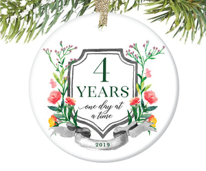 4 Years Sobriety Christmas Ornament  |  682