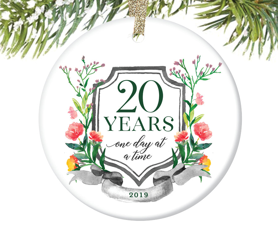 20 Years Sobriety Christmas Ornament  |  686