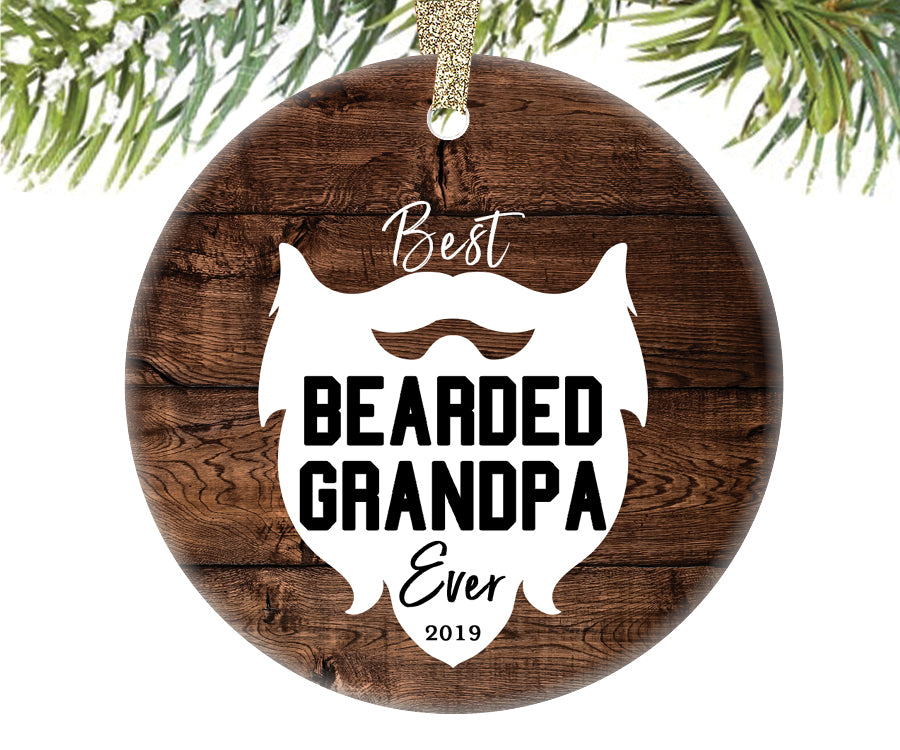 Best Bearded Grandpa Ornament, Personalized | 688