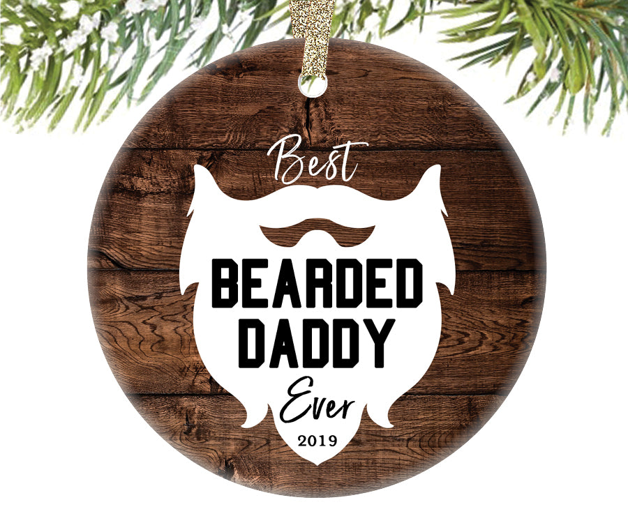 Best Bearded Daddy Ornament, Personalized | 689
